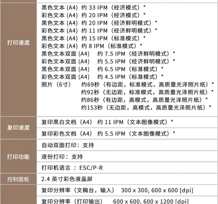 愛普生 EPSON L6279商用墨倉(cāng)式彩色無線多功能一體機(jī) 家用辦公